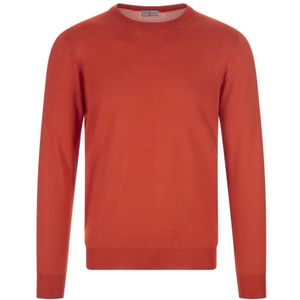 Fedeli, Truien, Heren, Oranje, L, Kasjmier, Round-neck Truien