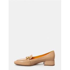 Mara Bini, Schoenen, Dames, Beige, 38 1/2 EU, Leer, Peach Nappa Leather Loafers met Gesp