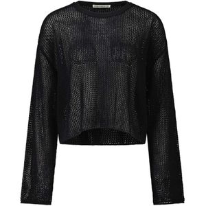 Drykorn, Zomer Cropped Pullover Imeny Zwart, Dames, Maat:M