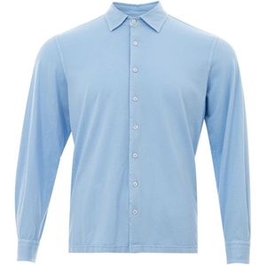 Gran Sasso, Overhemden, Heren, Blauw, L, Blauw Overhemd Lange Mouwen