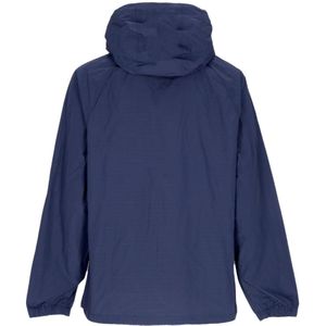 Nike, Jassen, Heren, Blauw, L, Polyester, Midnight Navy/Wit Windbreaker Jas met Capuchon