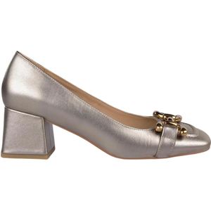 Alma EN Pena, Leren pumps met vierkante neus Bruin, Dames, Maat:42 EU