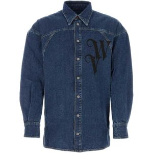 Vivienne Westwood, Denim Overhemd Blauw, Heren, Maat:S