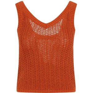 Max Mara, Tops, Dames, Oranje, S, Katoen, Terra D'Africa Gehaakte Top