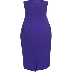 Moschino, Kleedjes, Dames, Blauw, M, Polyester, Strapless Korsetjurk