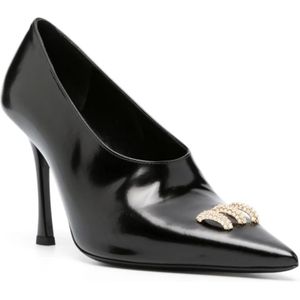 Givenchy, Schoenen, Dames, Zwart, 36 EU, Leer, Kristalversierde puntige pumps