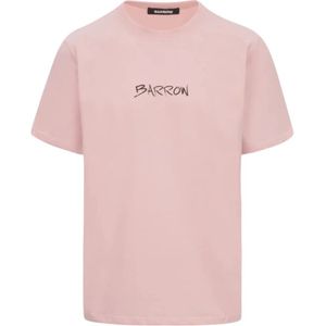Barrow, Tops, Heren, Roze, L, Katoen, Korte Mouw T-shirt met Print