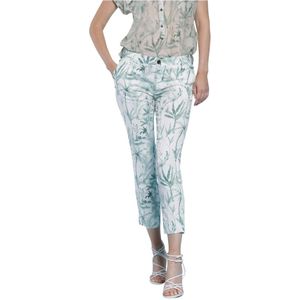 Mason's, Curvy Floral Chino Capri Broek Beige, Dames, Maat:S