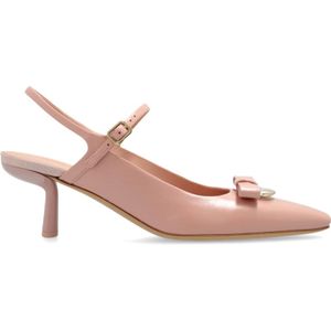 Salvatore Ferragamo, Schoenen, Dames, Roze, 37 EU, Leer, Hakken `Ohelia`