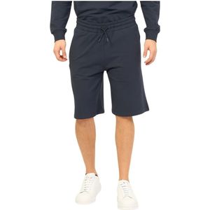 Bikkembergs, Blauwe Katoenen Bermuda Shorts Heren Blauw, Heren, Maat:2XL