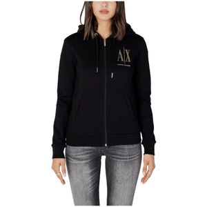 Armani Exchange, Sweatshirts & Hoodies, Dames, Zwart, S, Zwarte Sweatshirt voor Dames