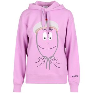 Patou, Sweatshirts & Hoodies, Dames, Roze, S, Katoen, Grafische print katoenen hoodie