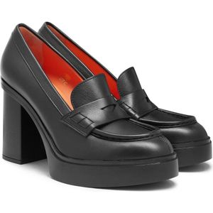 Santoni, Schoenen, Dames, Zwart, 39 EU, Leer, Elegante Zwarte Hoge Hakken Pumps