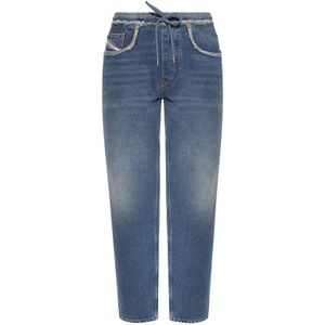 Diesel, Jeans, Heren, Blauw, W34 L30, Leer, Rechte spijkerbroek