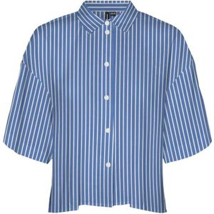 Vero Moda, Blouses & Shirts, Dames, Blauw, S, Korte mouw shirt Marina/Olga Blauw