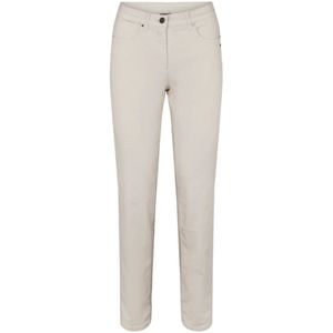 LauRie, Broeken, Dames, Beige, S, Katoen, Slim-fit Broeken