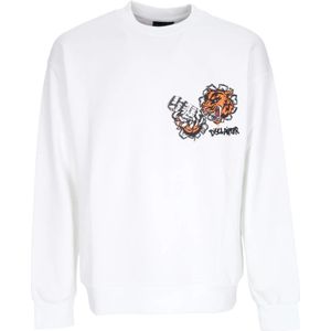 Disclaimer, Tiger Crewneck Sweatshirt Wit Streetwear Wit, Heren, Maat:M
