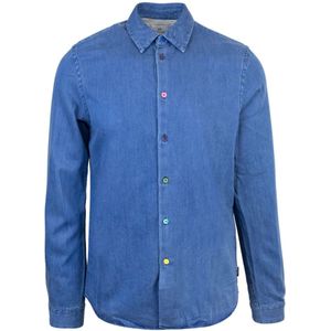 PS By Paul Smith, Blouses Shirts Blauw, Heren, Maat:M