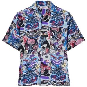 Martine Rose, Opvallend Creature Print Hawaiiaans Overhemd Veelkleurig, Heren, Maat:S