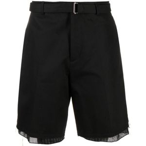 Lanvin, Korte broeken, Heren, Zwart, L, Op maat gemaakte zwarte shorts voor mannen