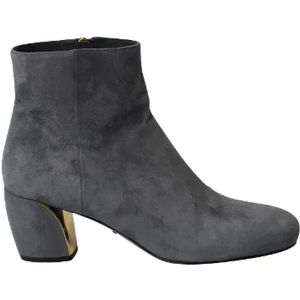 Prada Vintage, Pre-owned Suede boots Grijs, Dames, Maat:36 EU