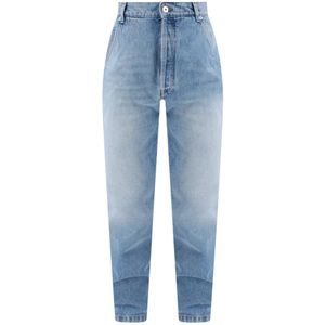 Balmain, Jeans, Heren, Blauw, W34, Katoen, Blauwe Slim-Fit Katoenen Jeans Ss 23