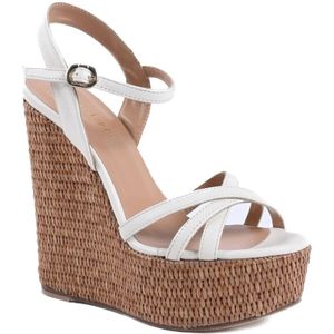 Dee Ocleppo, Schoenen, Dames, Beige, 39 EU, Leer, Bandplateausandalen