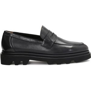 Kazar Studio, Schoenen, Heren, Zwart, 41 EU, Leer, Heren leren loafers op een dikke zool