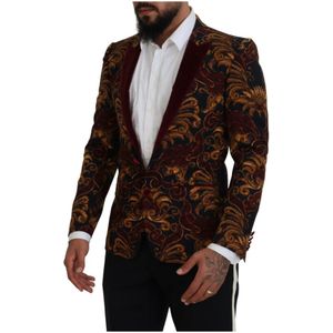 Dolce & Gabbana, Jassen, Heren, Veelkleurig, S, Wol, Elegante Multicolor Blazer Wolmix