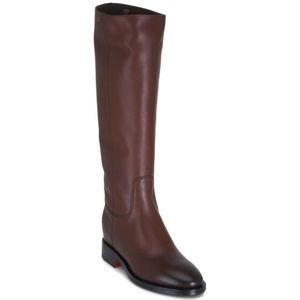 Santoni, Schoenen, Dames, Bruin, 37 EU, Leer, Bruine Leren Hoge Laarzen