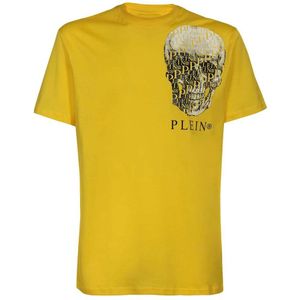 Philipp Plein, T-Shirts Geel, Heren, Maat:L
