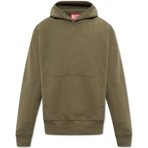 Diesel, Sweatshirts & Hoodies, Heren, Groen, 3Xl, Katoen, ‘S-Macs-Hood-Megoval-D’ hoodie