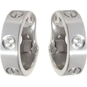 Cartier Vintage, Pre-owned, Dames, Grijs, ONE Size, Pre-owned White Gold earrings