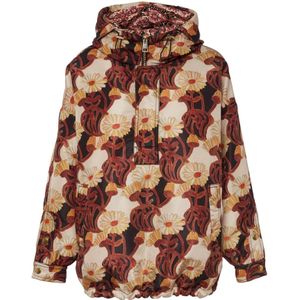 La DoubleJ, Jassen, Dames, Wit, M, Polyester, Voorjaarsge?nspireerde Witte Gerber Anorak Jas