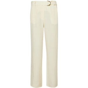 Liu Jo, Broeken, Dames, Beige, XL, Lange Broek voor Vrouwen