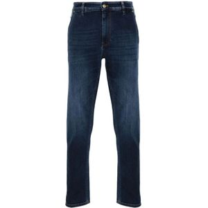 PT Torino, Jeans, Heren, Blauw, W33, Denim, Blauwe Denim Jeans Whiskering Effect