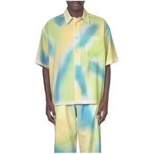 Bonsai, Overhemden, Heren, Veelkleurig, M, Gespoten Crop Shirt voor Heren