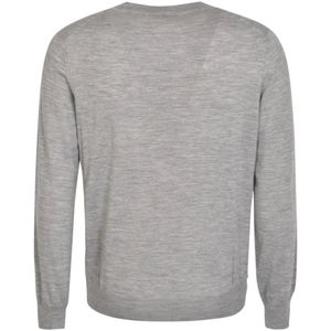 Brunello Cucinelli, Sweatshirts & Hoodies, Heren, Grijs, S, Wol, Luxe Grijs Bruin Gebreide Trui