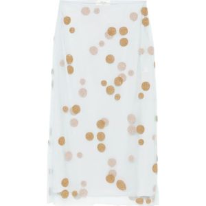 Fendi, Rokken, Dames, Wit, S, Tule, Polka Dot Tulle Midi Skirt