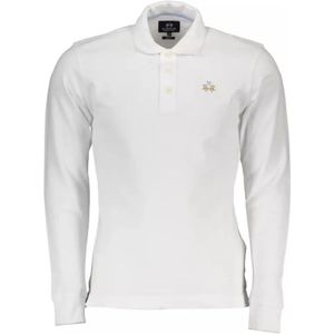 La Martina, Tops, Heren, Wit, 3Xl, Katoen, Elegante Slim Fit Lange Mouw Polo