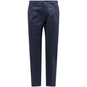 Incotex, Blauwe Tapered Fit Broek met Welt Zakken Blauw, Heren, Maat:L