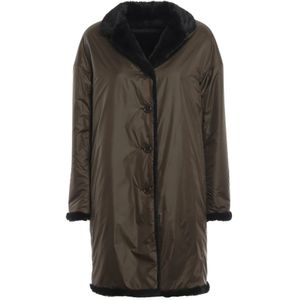 Aspesi, Mantels, Heren, Groen, S, Polyester, Omkeerbare Parka Jas voor Heren