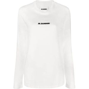 Jil Sander, Tops, Dames, Wit, M, Witte T-shirts Polos voor vrouwen Aw 23