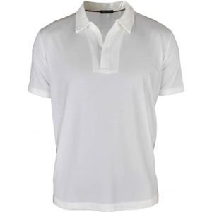 Loro Piana, Witte Polo Shirt met Verborgen Rits Wit, Heren, Maat:L