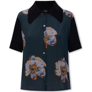 PS By Paul Smith, Blouses & Shirts, Dames, Blauw, M, Wol, Patchwork overhemd