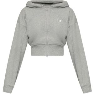 Adidas by Stella McCartney, Sweatshirts & Hoodies, Dames, Grijs, L, Katoen, Korte Sweatshirt