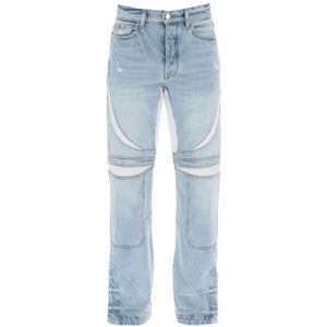 Amiri, Jeans met mesh-inzetstukken in vintage wassing Blauw, Heren, Maat:W30