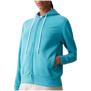 Colmar, Sweatshirts & Hoodies, Dames, Blauw, S, Glitter Logo Sweatshirt met volledige rits