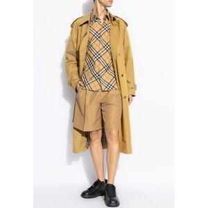 Burberry, Overhemden, Heren, Beige, S, Katoen, Geruite overhemd