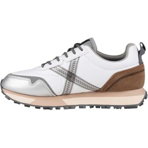 Munich, Schoenen, Dames, Veelkleurig, 36 EU, Leer, Witte sportieve leren sneakers voor vrouwen